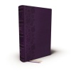 NKJV Single Column Wide Margin Reference Bible Leathersoft Purple Indexed / Thumb Index